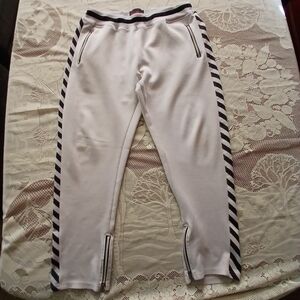 #037 White Sacred Crown Sweat Pants Size XL